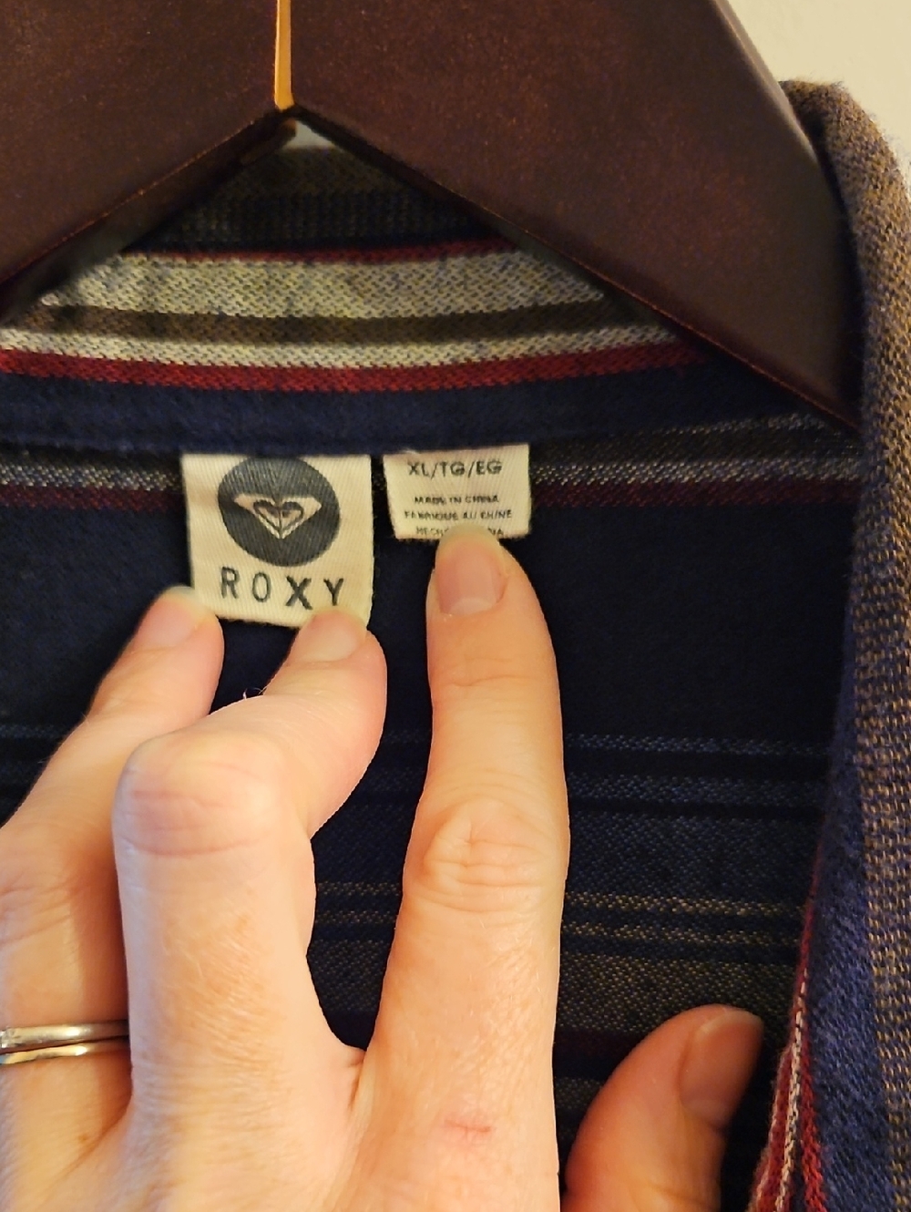 Roxy Camp Site Multi Stripe Button-Up Top, XL, Sarape, Long Sleeve, Southwestern - Picture 7 of 12